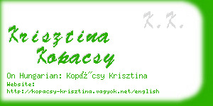 krisztina kopacsy business card